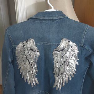 Venus Angel Wings Sequin Jean Jacket
